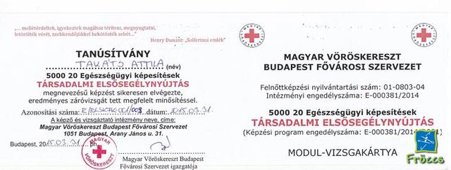 Magyar vöröskereszt tanúsítvány